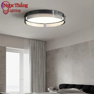Đèn Mâm Tròn Ốp Trần Hiện Đại Trang Trí Phòng Ngủ Phòng Khách Led 3 Chế Độ Màu OT121 Ngọc Thắng (Kèm remote điều khiển từ xa) - Ảnh 6