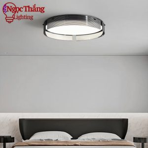 Đèn Mâm Tròn Ốp Trần Hiện Đại Trang Trí Phòng Ngủ Phòng Khách Led 3 Chế Độ Màu OT121 Ngọc Thắng (Kèm remote điều khiển từ xa) - Ảnh 5