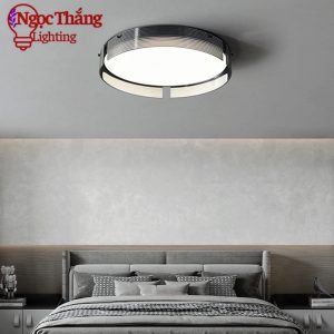Đèn Mâm Tròn Ốp Trần Hiện Đại Trang Trí Phòng Ngủ Phòng Khách Led 3 Chế Độ Màu OT121 Ngọc Thắng (Kèm remote điều khiển từ xa)