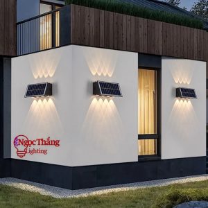 Alternative view of Đèn năng lượng mặt trời treo tường 8 bóng hắt tường trang trí ngoài trời Led 8W VNL1403 Ngọc Thắng