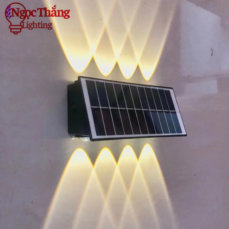 Đèn năng lượng mặt trời treo tường 8 bóng hắt tường trang trí ngoài trời Led 8W VNL1403 Ngọc Thắng