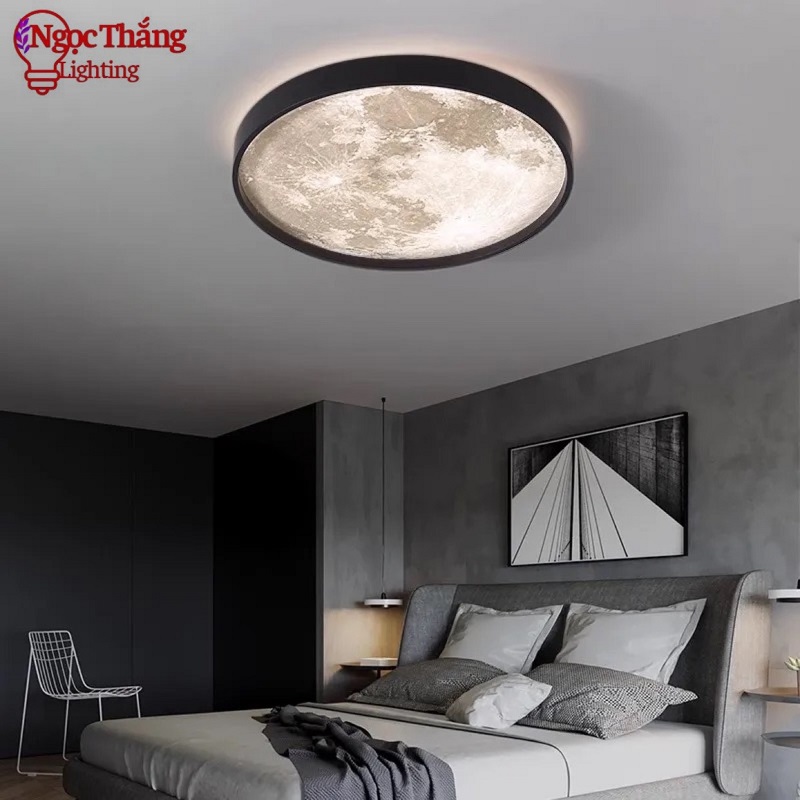 Đèn ốp trần Mặt Trăng 80cm treo tường trang trí phòng khách phòng ngủ Led 48W 220V OTA03 Ngọc Thắng - Ảnh 22