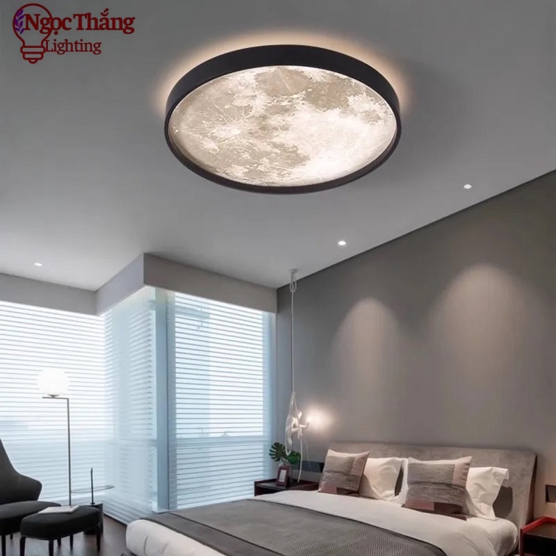 Đèn ốp trần Mặt Trăng 80cm treo tường trang trí phòng khách phòng ngủ Led 48W 220V OTA03 Ngọc Thắng - Ảnh 21