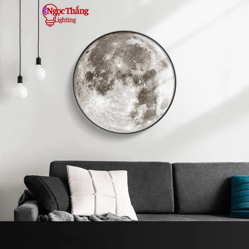 Đèn ốp trần Mặt Trăng 80cm treo tường trang trí phòng khách phòng ngủ Led 48W 220V OTA03 Ngọc Thắng - Ảnh 29