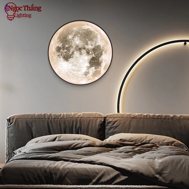 Đèn ốp trần Mặt Trăng 80cm treo tường trang trí phòng khách phòng ngủ Led 48W 220V OTA03 Ngọc Thắng - Ảnh 28