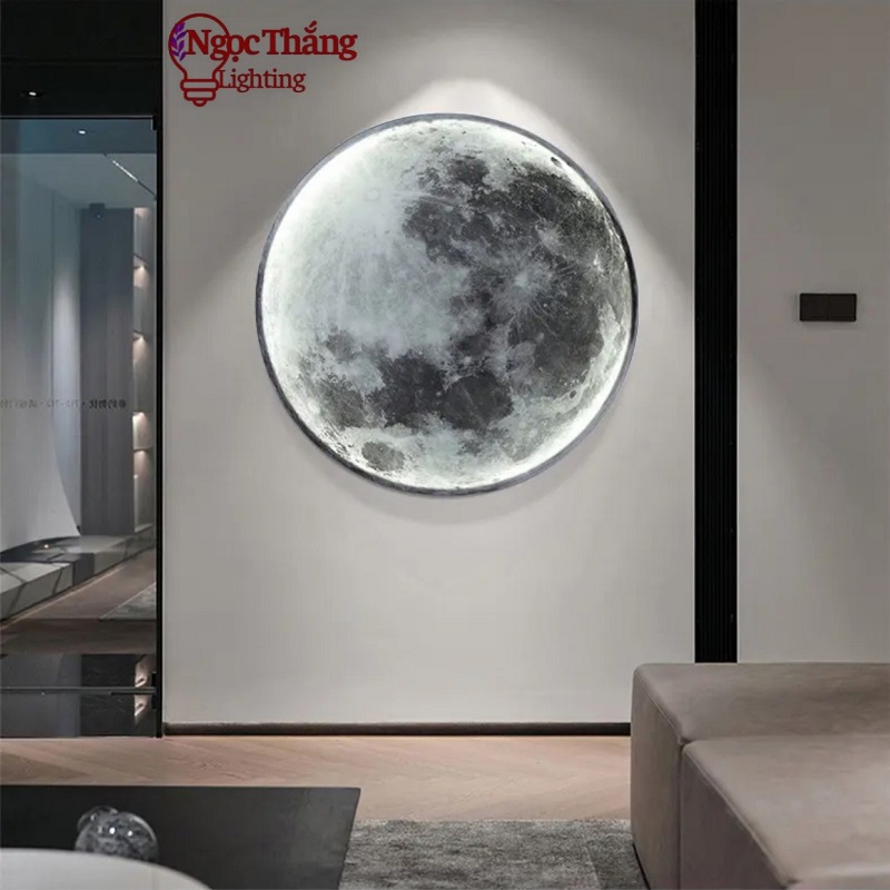 Đèn ốp trần Mặt Trăng 80cm treo tường trang trí phòng khách phòng ngủ Led 48W 220V OTA03 Ngọc Thắng - Ảnh 26
