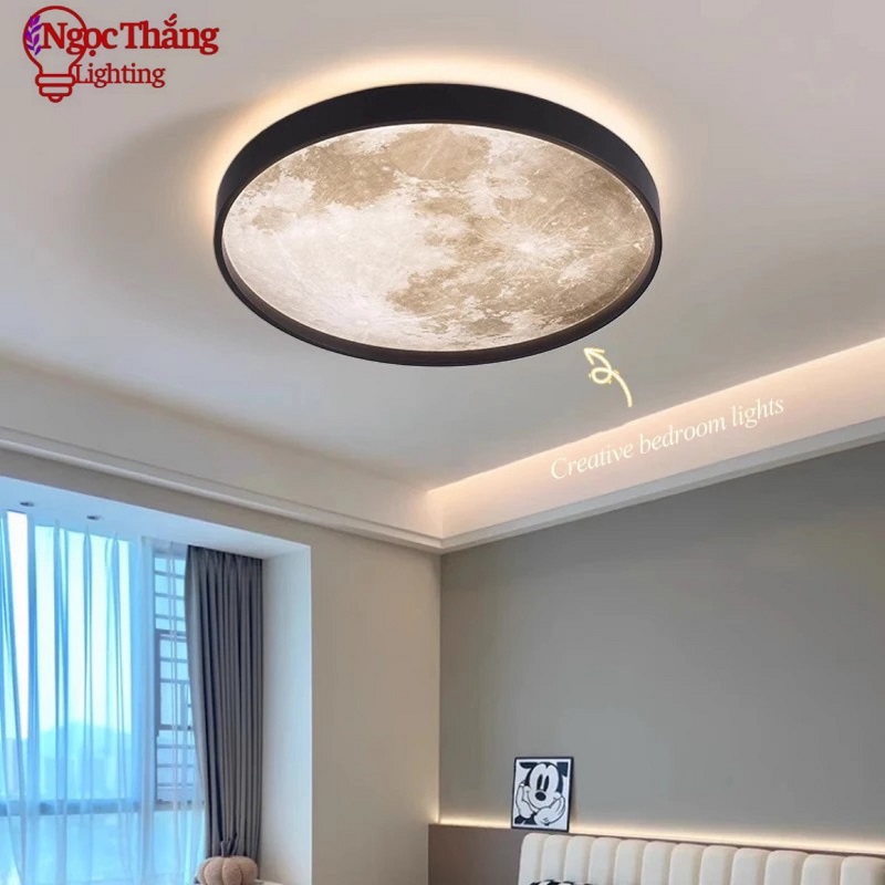 Đèn ốp trần Mặt Trăng 80cm treo tường trang trí phòng khách phòng ngủ Led 48W 220V OTA03 Ngọc Thắng - Ảnh 23