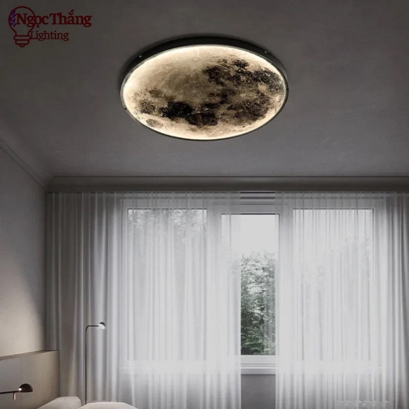 Đèn ốp trần Mặt Trăng 80cm treo tường trang trí phòng khách phòng ngủ Led 48W 220V OTA03 Ngọc Thắng - Ảnh 18