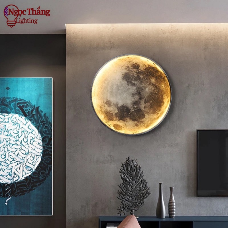 Đèn ốp trần Mặt Trăng 80cm treo tường trang trí phòng khách phòng ngủ Led 48W 220V OTA03 Ngọc Thắng - Ảnh 17