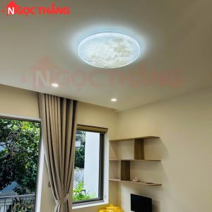 Đèn ốp trần Mặt Trăng 60cm treo tường phòng khách phòng ngủ Led 3 màu 48W 220V OTA02 Ngọc Thắng - Ảnh 6
