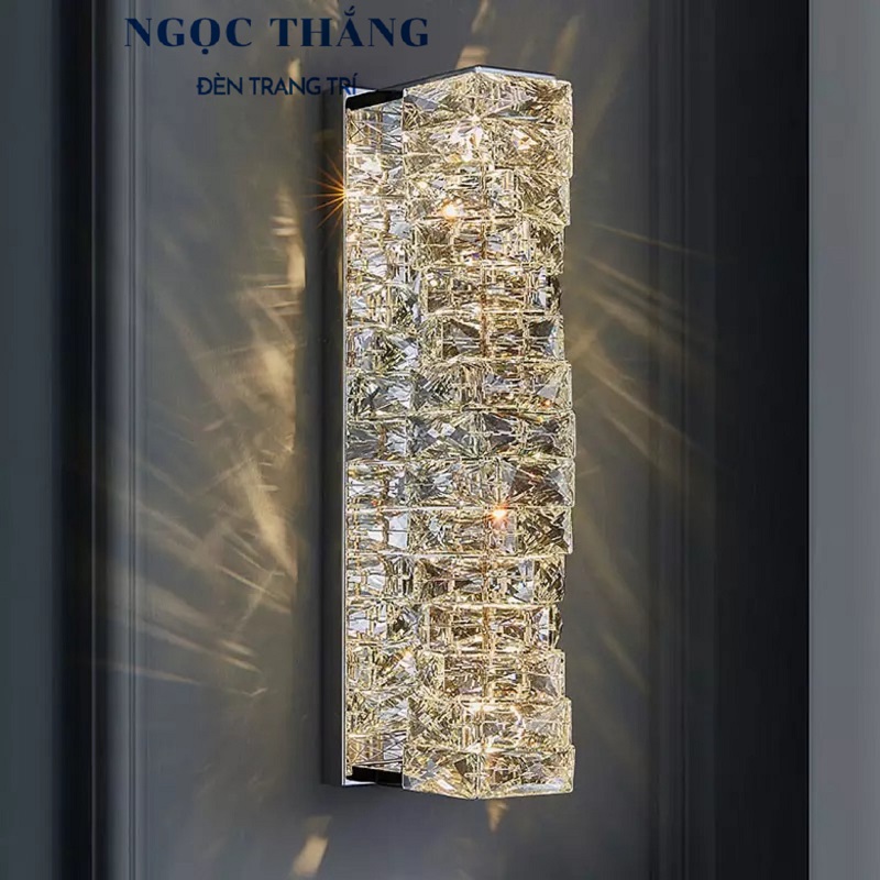 Đèn pha lê treo tường gắn tường trang trí phòng khách phòng ngủ Bảo Hành 24 tháng Led 3 màu VPL27 Ngọc Thắng