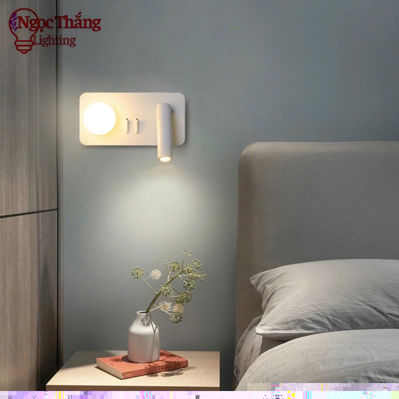 Đèn đọc sách Đèn ngủ gắn tường phòng khách phòng ngủ Bảo hành 24 tháng Led 6W V8231 220V Ngọc Thắng