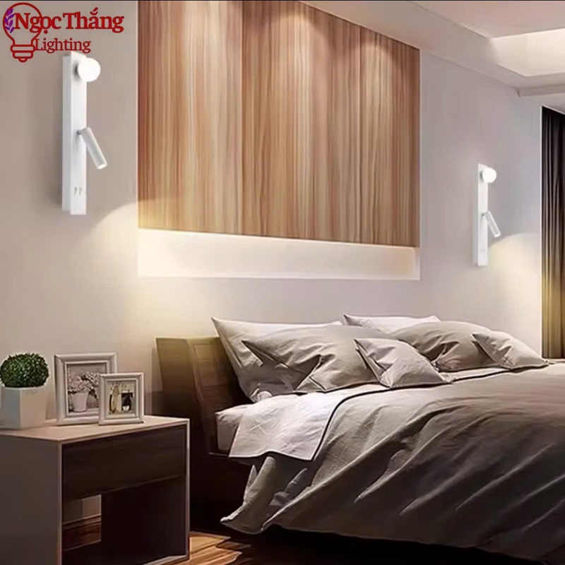 Đèn đọc sách Đèn ngủ gắn tường phòng khách phòng ngủ Bảo hành 24 tháng Led 6W V860B 220V Ngọc Thắng - Ảnh 4