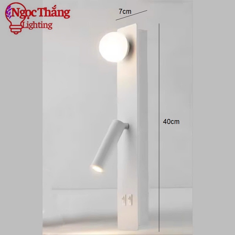 Đèn đọc sách Đèn ngủ gắn tường phòng khách phòng ngủ Bảo hành 24 tháng Led 6W V860B 220V Ngọc Thắng - Ảnh 3