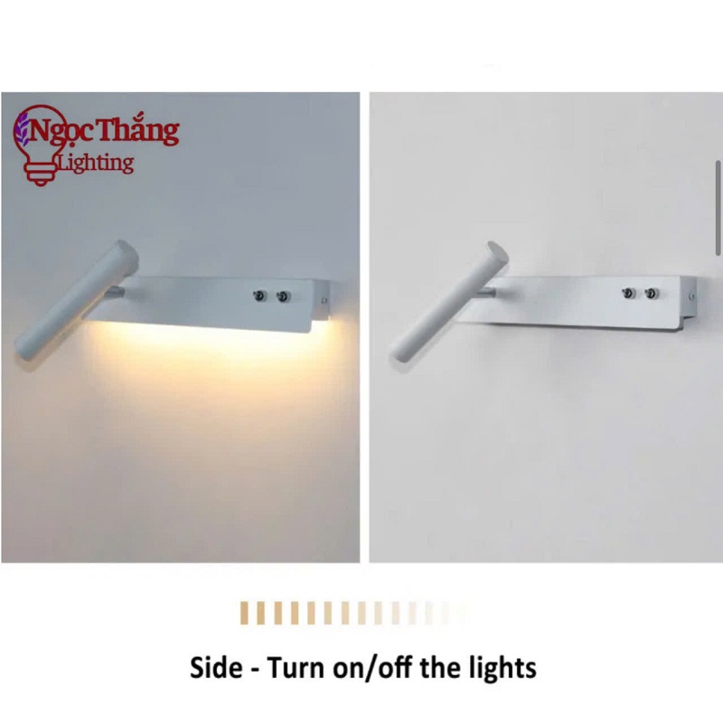 Đèn đọc sách Đèn ngủ gắn tường phòng khách phòng ngủ Bảo hành 24 tháng Led 6W V861B 220V Ngọc Thắng - Ảnh 4