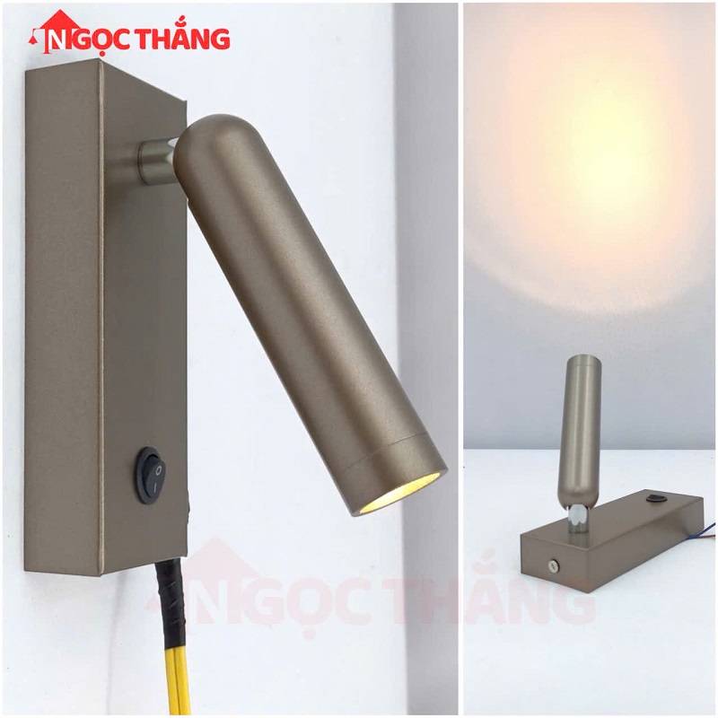 Đèn roị đọc sách gắn tường phòng ngủ có công tắt Bảo hành 24 tháng Led 3W VRT22 Ngọc Thắng - Ảnh 3