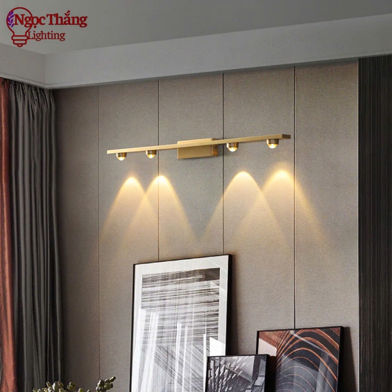 Đèn Rọi Tranh 4 Bóng Gắn Tường Trang Trí Phòng Ngủ Phòng Khách Led 3 Màu 220V GT413-25 Ngọc Thắng - Ảnh 5