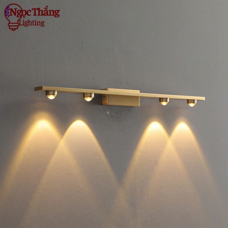 Đèn Rọi Tranh 4 Bóng Gắn Tường Trang Trí Phòng Ngủ Phòng Khách Led 3 Màu 220V GT413-25 Ngọc Thắng