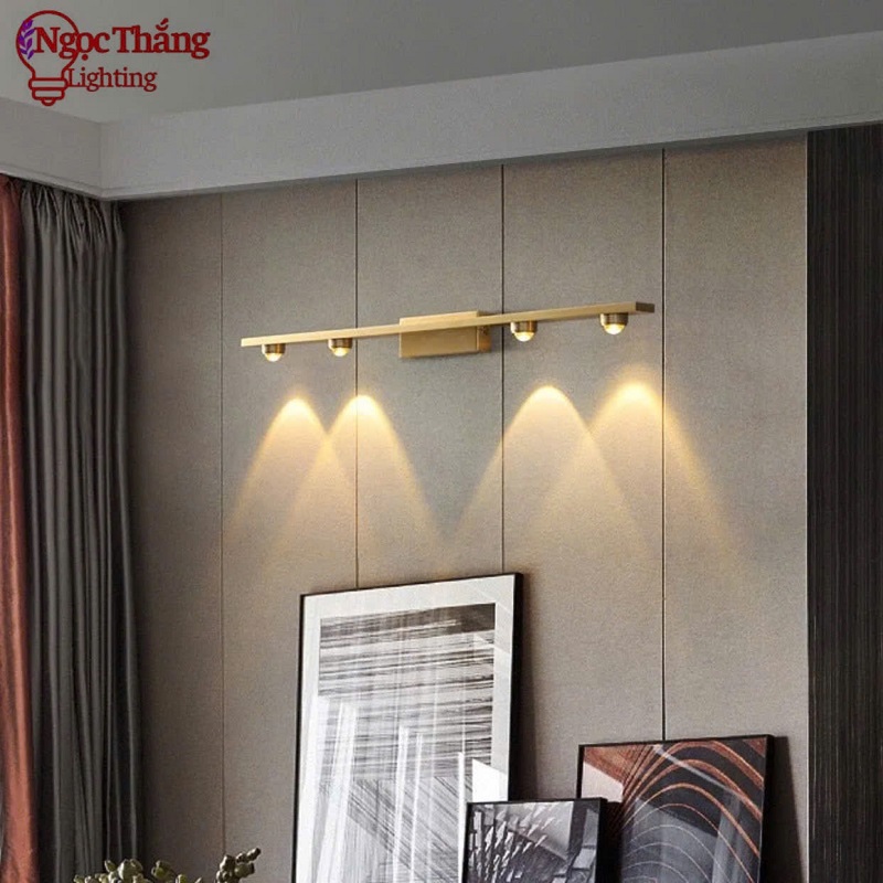 Đèn Rọi Tranh 4 Bóng Gắn Tường Trang Trí Phòng Ngủ Phòng Khách Led 3 Màu 220V GT413-25 Ngọc Thắng - Ảnh 3