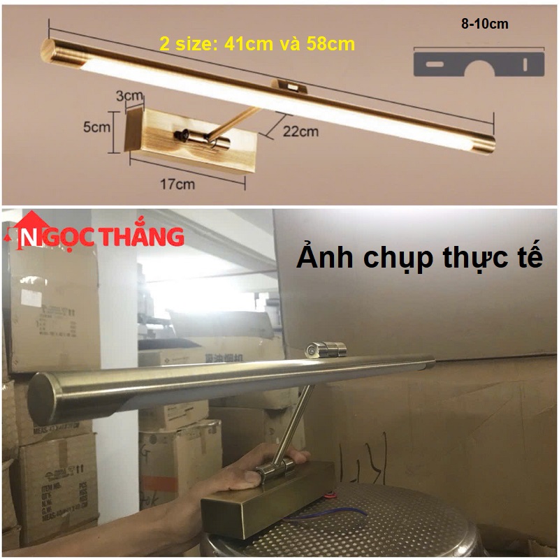 Đèn Rọi Tranh Rọi Gương 58cm Bảo Hành 24 Tháng Trang Trí Trong Nhà Led 3 Màu 12W PT8674 Ngọc Thắng - Ảnh 4
