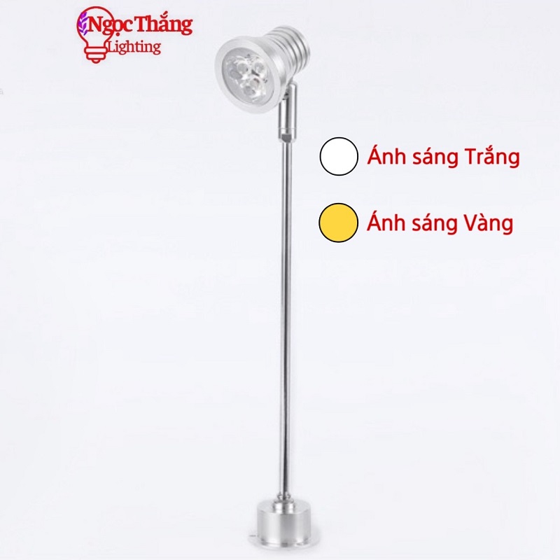 Đèn Led mini spotlight đèn rọi tủ trưng bày sản phẩm Ánh sáng Trắng/Vàng 3W 220V PT1908 Ngọc Thắng - Ảnh 7
