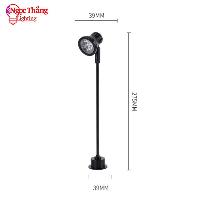 Đèn Led mini spotlight đèn rọi tủ trưng bày sản phẩm Ánh sáng Trắng/Vàng 3W 220V PT1908 Ngọc Thắng - Ảnh 8