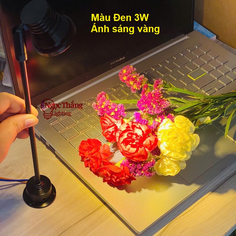 Đèn Led mini spotlight đèn rọi tủ trưng bày sản phẩm Ánh sáng Trắng/Vàng 3W 220V PT1908 Ngọc Thắng - Ảnh 12