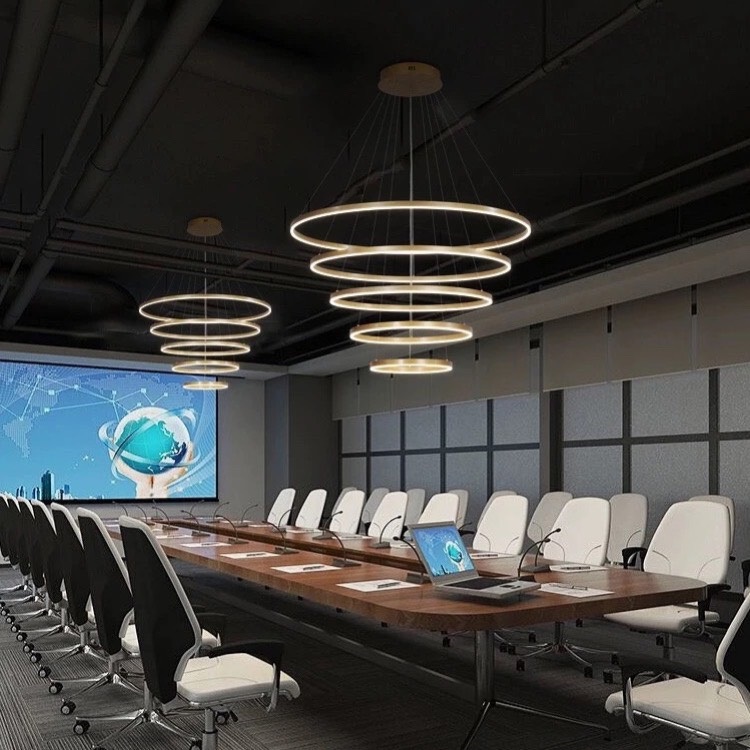Đèn thả 5 vòng Led 40-60-80-100-120 trang trí sảnh phòng khách Led 3 màu THD7051T5 Ngọc Thắng - Ảnh 9