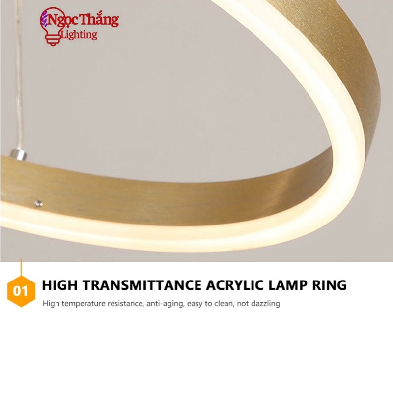 Đèn thả 5 vòng Led 40-60-80-100-120 trang trí sảnh phòng khách Led 3 màu THD7051T5 Ngọc Thắng - Ảnh 6