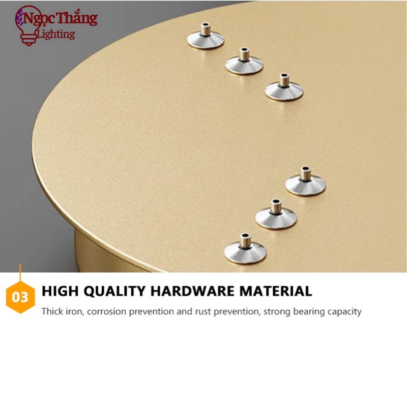 Đèn thả 5 vòng Led 40-60-80-100-120 trang trí sảnh phòng khách Led 3 màu THD7051T5 Ngọc Thắng - Ảnh 4