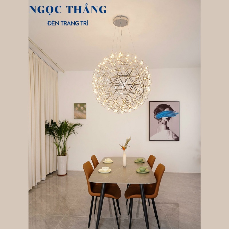 Đèn thả cầu sao Ø60cm 92 bóng trang trí ngoài trời phòng khách phòng ngủ bàn ăn 220V T2536A Ngọc Thắng - Ảnh 11