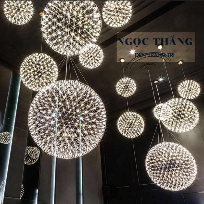 Đèn thả cầu sao Ø60cm 92 bóng trang trí ngoài trời phòng khách phòng ngủ bàn ăn 220V T2536A Ngọc Thắng - Ảnh 8