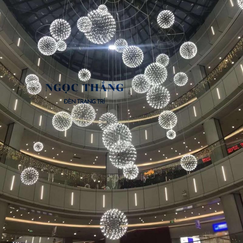 Đèn thả cầu sao Ø60cm 92 bóng trang trí ngoài trời phòng khách phòng ngủ bàn ăn 220V T2536A Ngọc Thắng - Ảnh 3