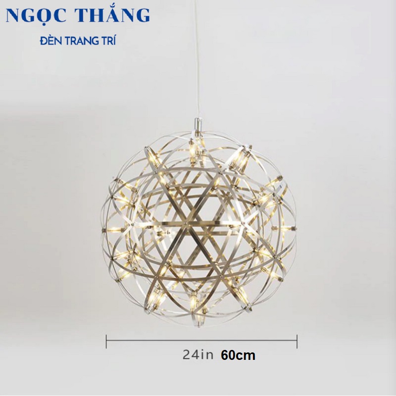 Đèn thả cầu sao Ø60cm 92 bóng trang trí ngoài trời phòng khách phòng ngủ bàn ăn 220V T2536A Ngọc Thắng - Ảnh 14