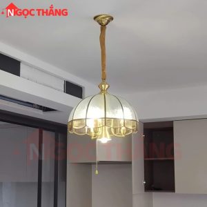 Đèn thả đồng cổ điển cao cấp trang trí phòng khách bàn ăn 220V TĐ8001/5 Ngọc Thắng - Ảnh 3