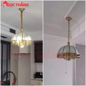 Alternative view of Đèn thả đồng cổ điển cao cấp trang trí phòng khách bàn ăn 220V TĐ8001/5 Ngọc Thắng