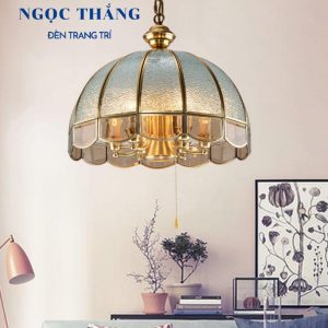 Đèn thả đồng cổ điển cao cấp trang trí phòng khách bàn ăn 220V TĐ8001/5 Ngọc Thắng - Ảnh 4