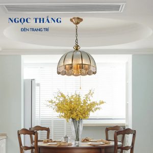 Đèn thả đồng cổ điển cao cấp trang trí phòng khách bàn ăn 220V TĐ8001/5 Ngọc Thắng - Ảnh 6