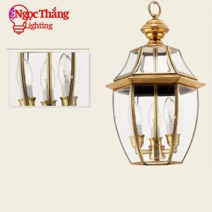 Alternative view of Đèn thả đồng cổ điển cao cấp trang trí phòng khách bàn ăn 220V THD01 Ngọc Thắng (Tặng kèm 3 bóng Led 4w ánh sáng vàng)