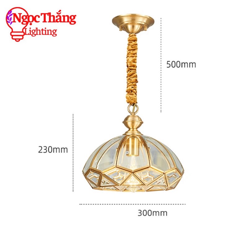 Đèn thả đồng cổ điển cao cấp trang trí phòng khách bàn ăn 220V TĐ7001 Ngọc Thắng (Tặng kèm bóng Led 16W 3 chế độ màu) - Ảnh 3