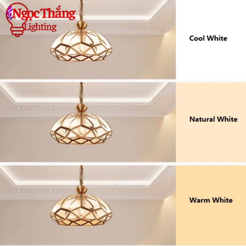 Đèn thả đồng cổ điển cao cấp trang trí phòng khách bàn ăn 220V TĐ7001 Ngọc Thắng (Tặng kèm bóng Led 16W 3 chế độ màu) - Ảnh 10