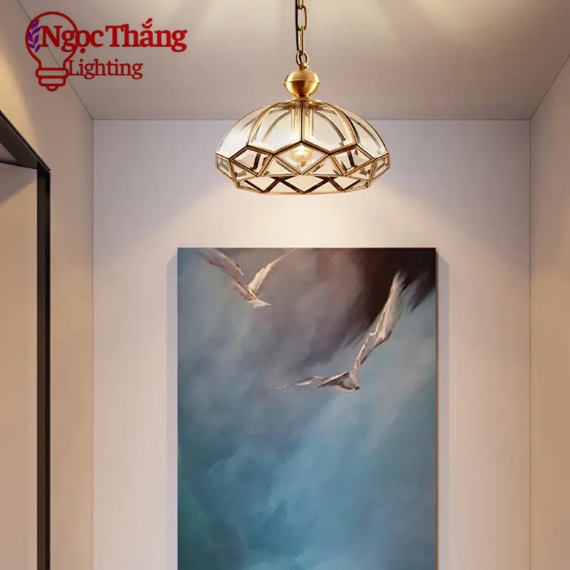 Đèn thả đồng cổ điển cao cấp trang trí phòng khách bàn ăn 220V TĐ7001 Ngọc Thắng (Tặng kèm bóng Led 16W 3 chế độ màu) - Ảnh 9
