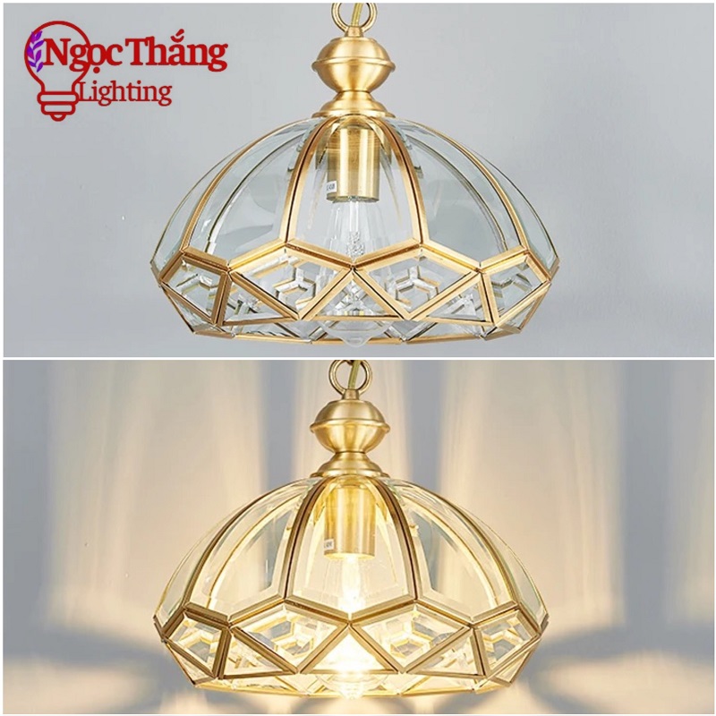 Đèn thả đồng cổ điển cao cấp trang trí phòng khách bàn ăn 220V TĐ7001 Ngọc Thắng (Tặng kèm bóng Led 16W 3 chế độ màu) - Ảnh 8
