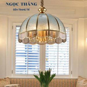 Đèn thả đồng cổ điển cao cấp trang trí phòng khách bàn ăn 220V TĐ8001/5 Ngọc Thắng