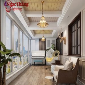 Đèn thả trần bàn ăn phi 28 trang trí phòng ngủ phòng khách Led 3 chế độ màu THD12 Ngọc Thắng - Ảnh 9