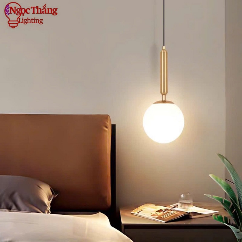 Đèn thả trần hình cầu thuỷ tinh trang trí bàn ăn quầy bar phòng ngủ E27 220V THCN192-21 Ngọc Thắng