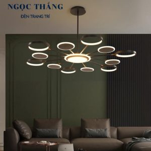 Alternative view of Đèn thả trần 12 bóng cao cấp trang trí phòng khách phòng ngủ bàn ăn Led 3 chế độ màu 98W 220V TTK116T6+6 Ngọc Thắng