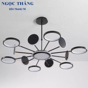 Đèn thả trần 12 bóng cao cấp trang trí phòng khách phòng ngủ bàn ăn Led 3 chế độ màu 98W 220V TTK116T6+6 Ngọc Thắng - Ảnh 8