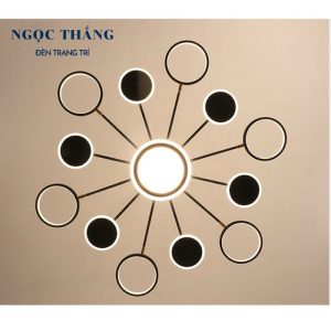 Đèn thả trần 12 bóng cao cấp trang trí phòng khách phòng ngủ bàn ăn Led 3 chế độ màu 98W 220V TTK116T6+6 Ngọc Thắng - Ảnh 5