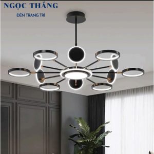 Đèn thả trần 12 bóng cao cấp trang trí phòng khách phòng ngủ bàn ăn Led 3 chế độ màu 98W 220V TTK116T6+6 Ngọc Thắng - Ảnh 6